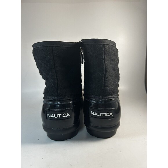 Nautica Wooley Duck Boots All Black Barely Worn Snow Rain Rubber Boots Size 10 - Picture 4 of 8